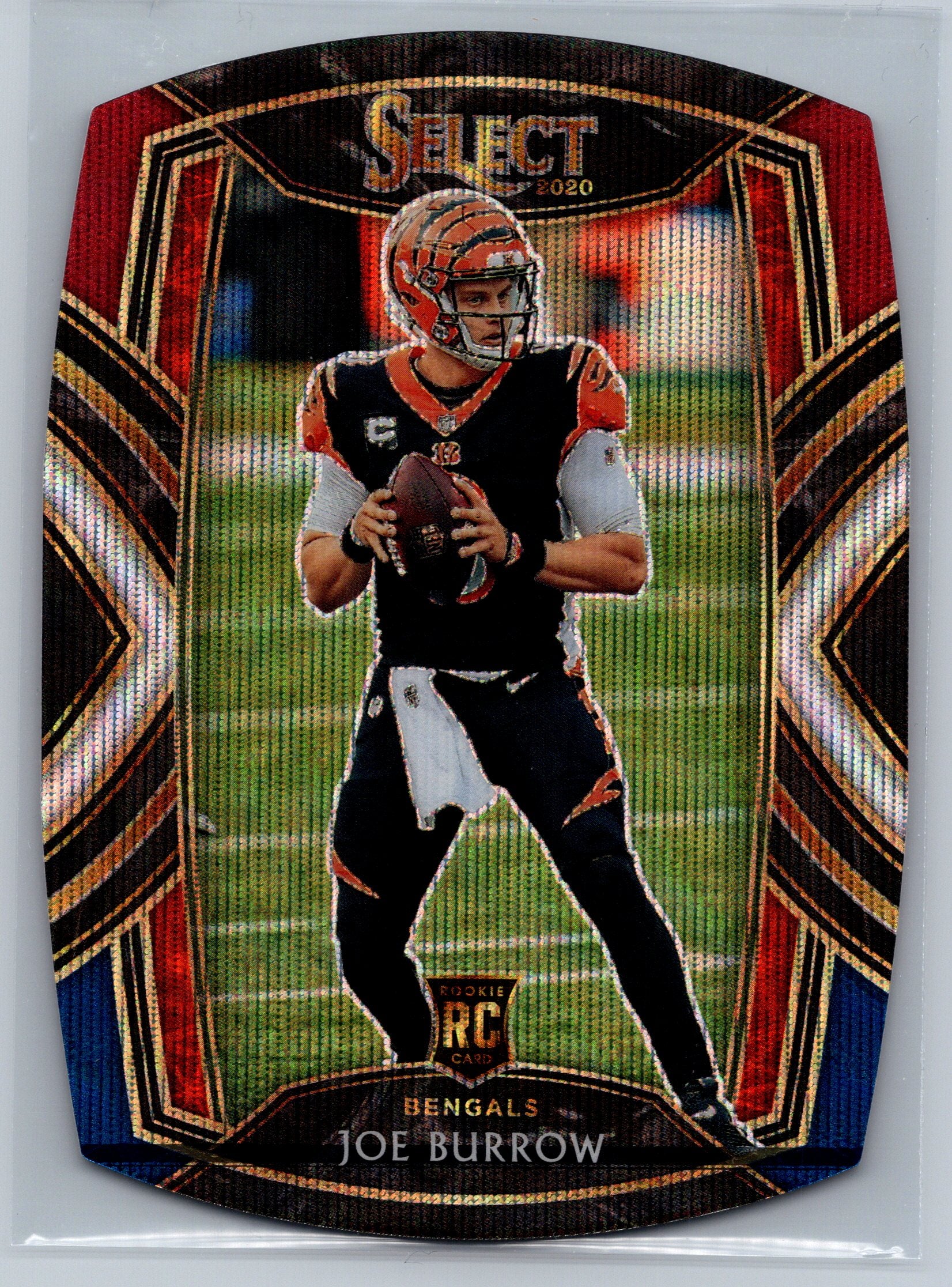 2020 Panini Joe Burrow Tri-Colored Club Level Die-Cut Rookie Card #246