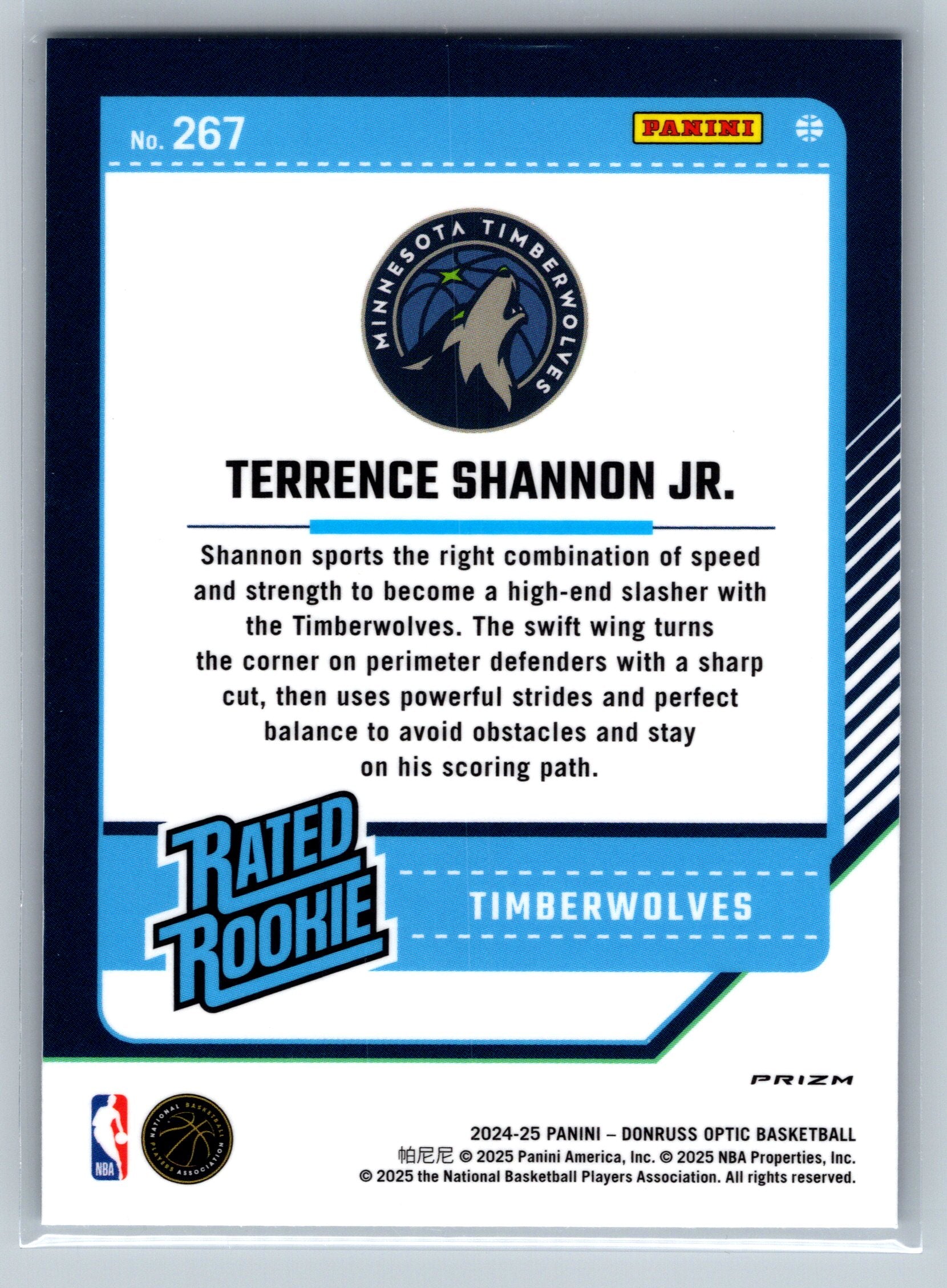 2024 Panini Optic Terrence Shannon Jr Holo Rookie Card #267