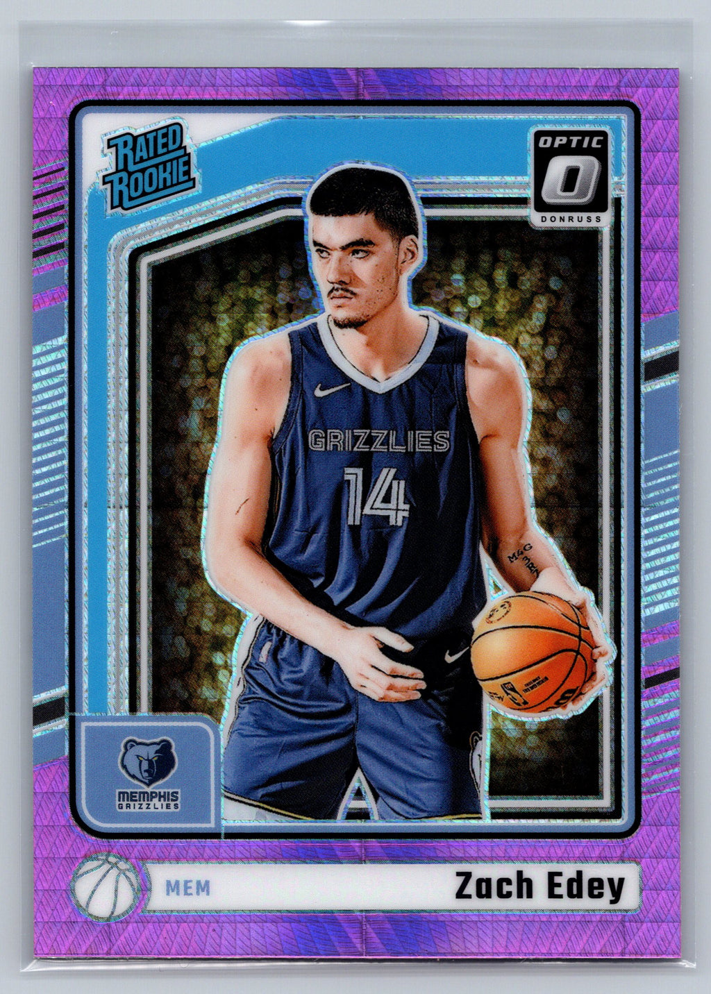 2024 Panini Optic Zach Edey Hyper Pink Rookie Card #288