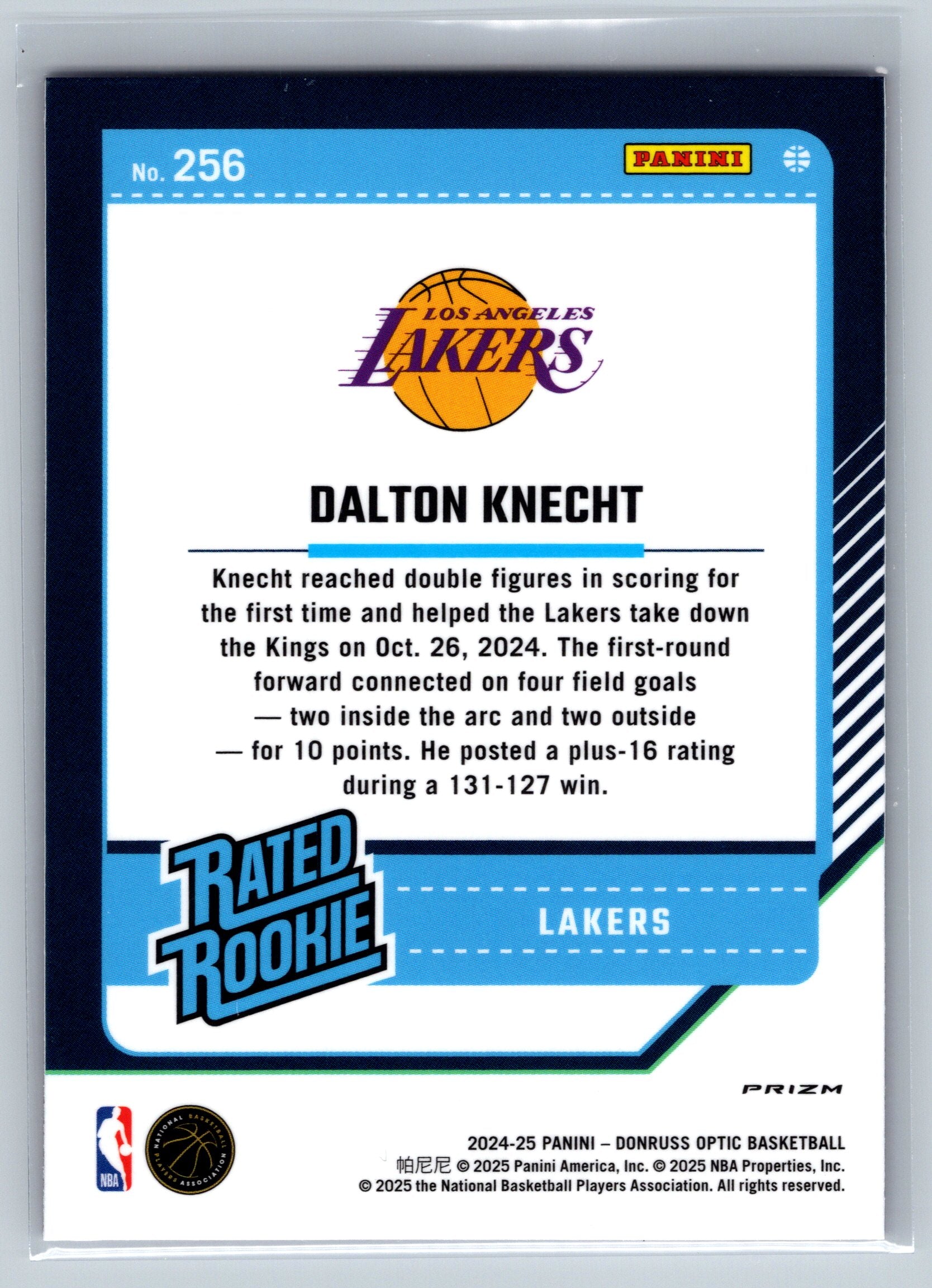 2024 Panini Optic Dalton Knecht Hyper Pink Rookie Card #256
