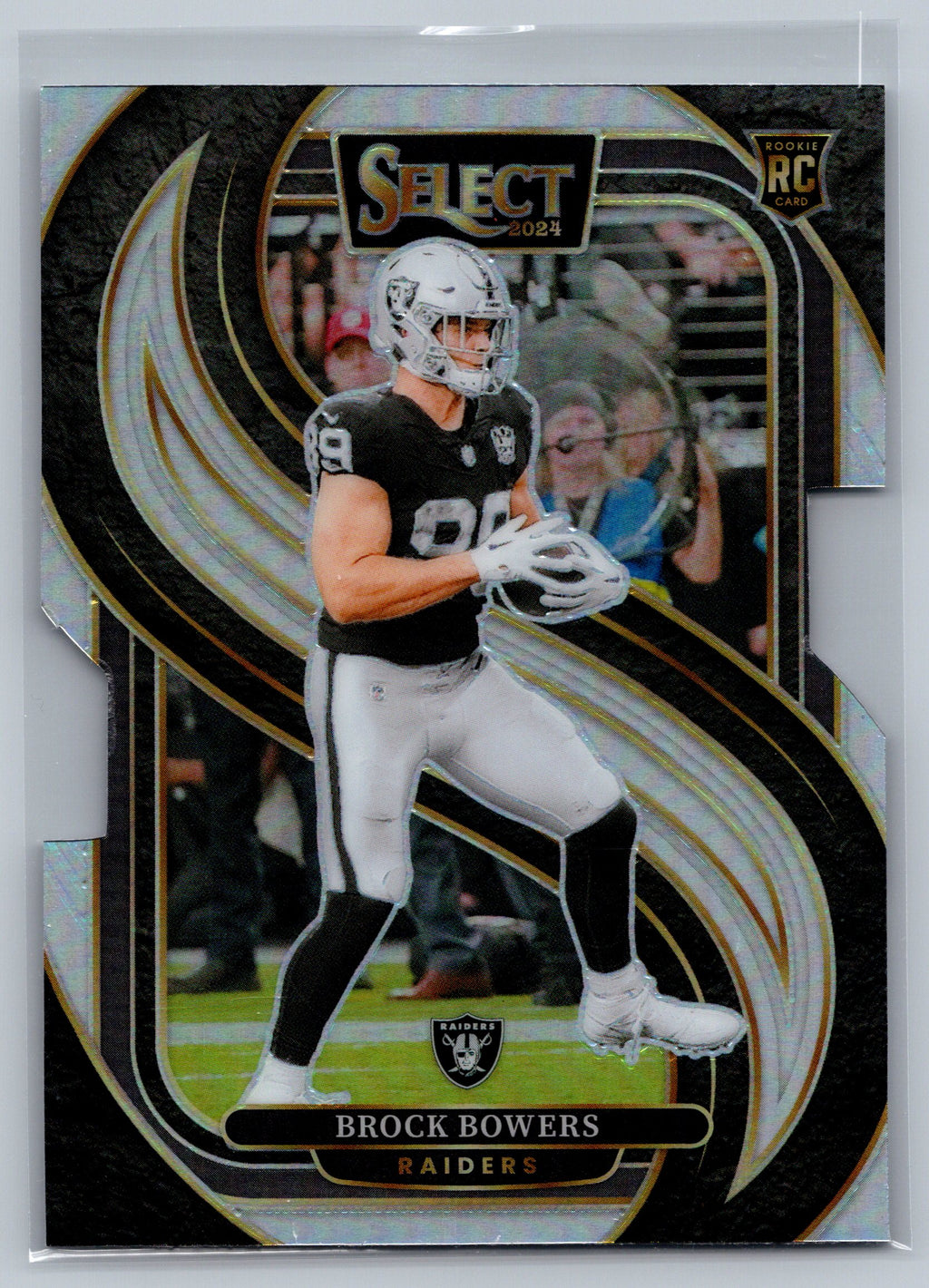 2024 Panini Select Brock Bowers Silver Premier Level Die-Cut Rookie Card #118