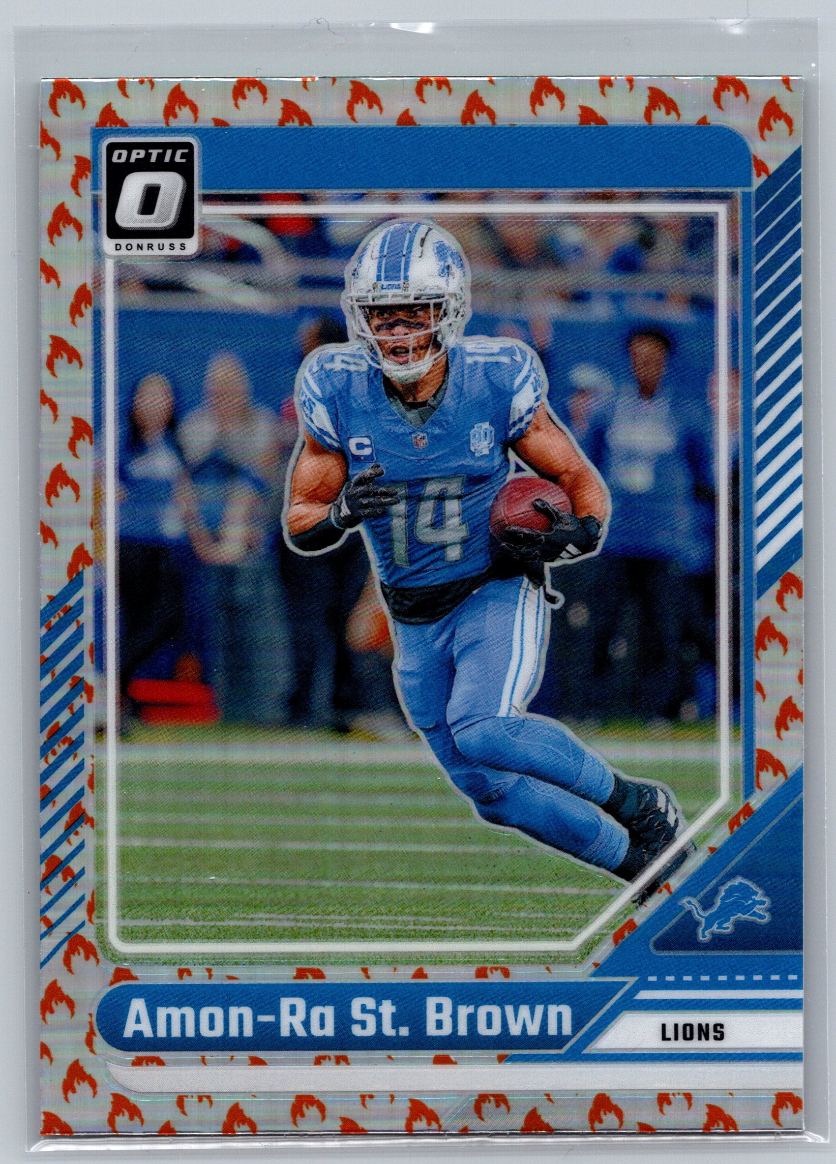2024 Panini Optic Amon-Ra St. Brown Fire Emoji #66