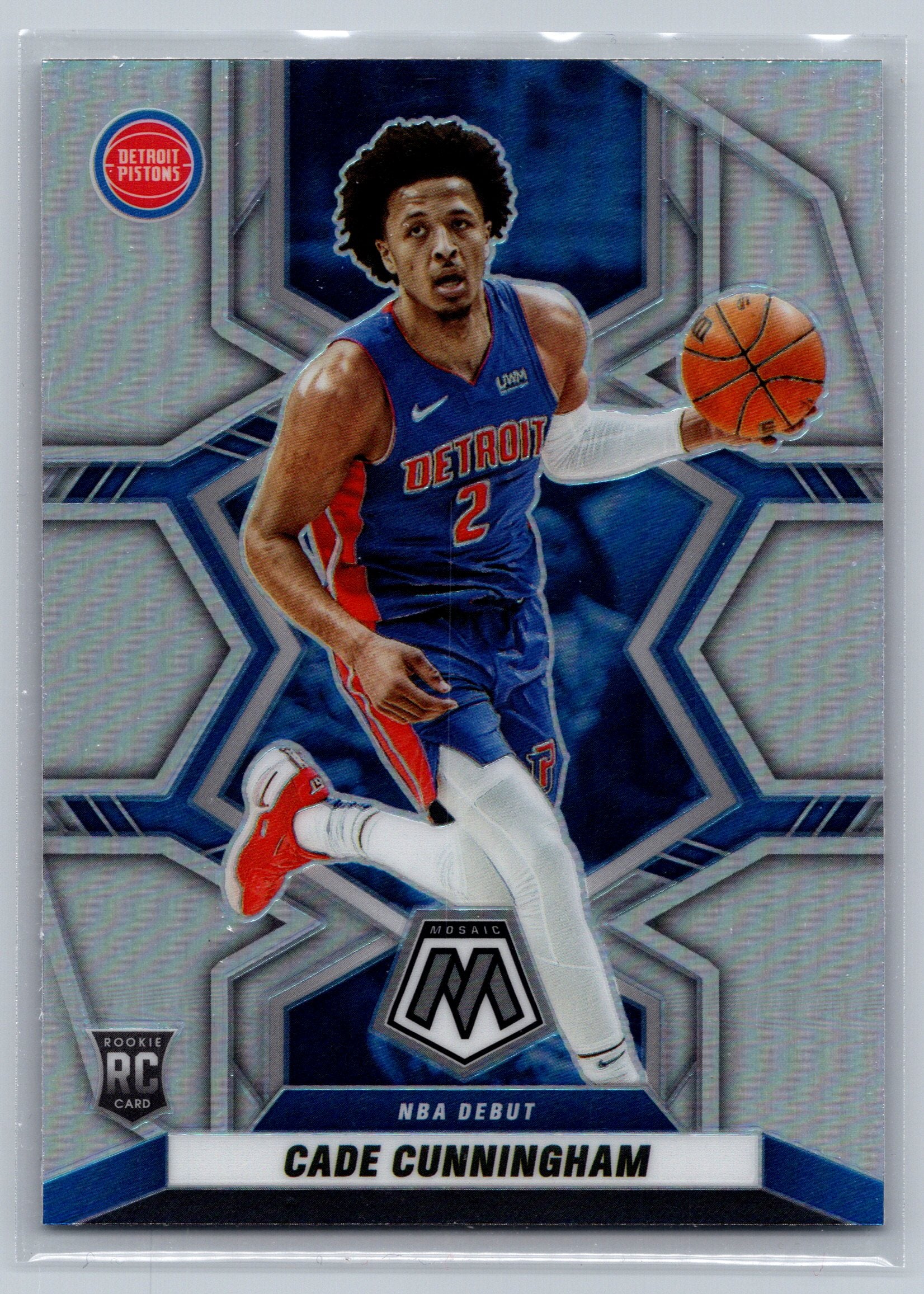Basketball trading card of Cade Cunningham with Detroit Pistons branding