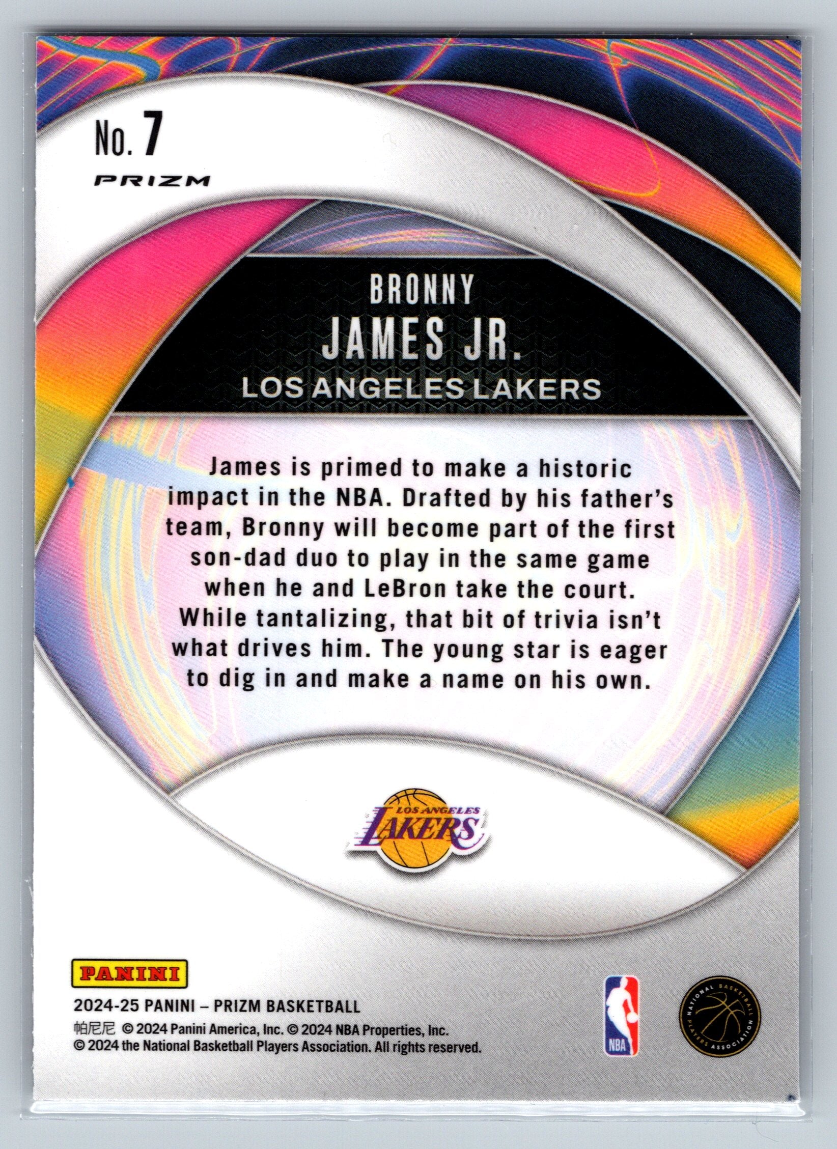 2024 Panini Prizm Bronny James Silver Instant Impact Rookie Card #7