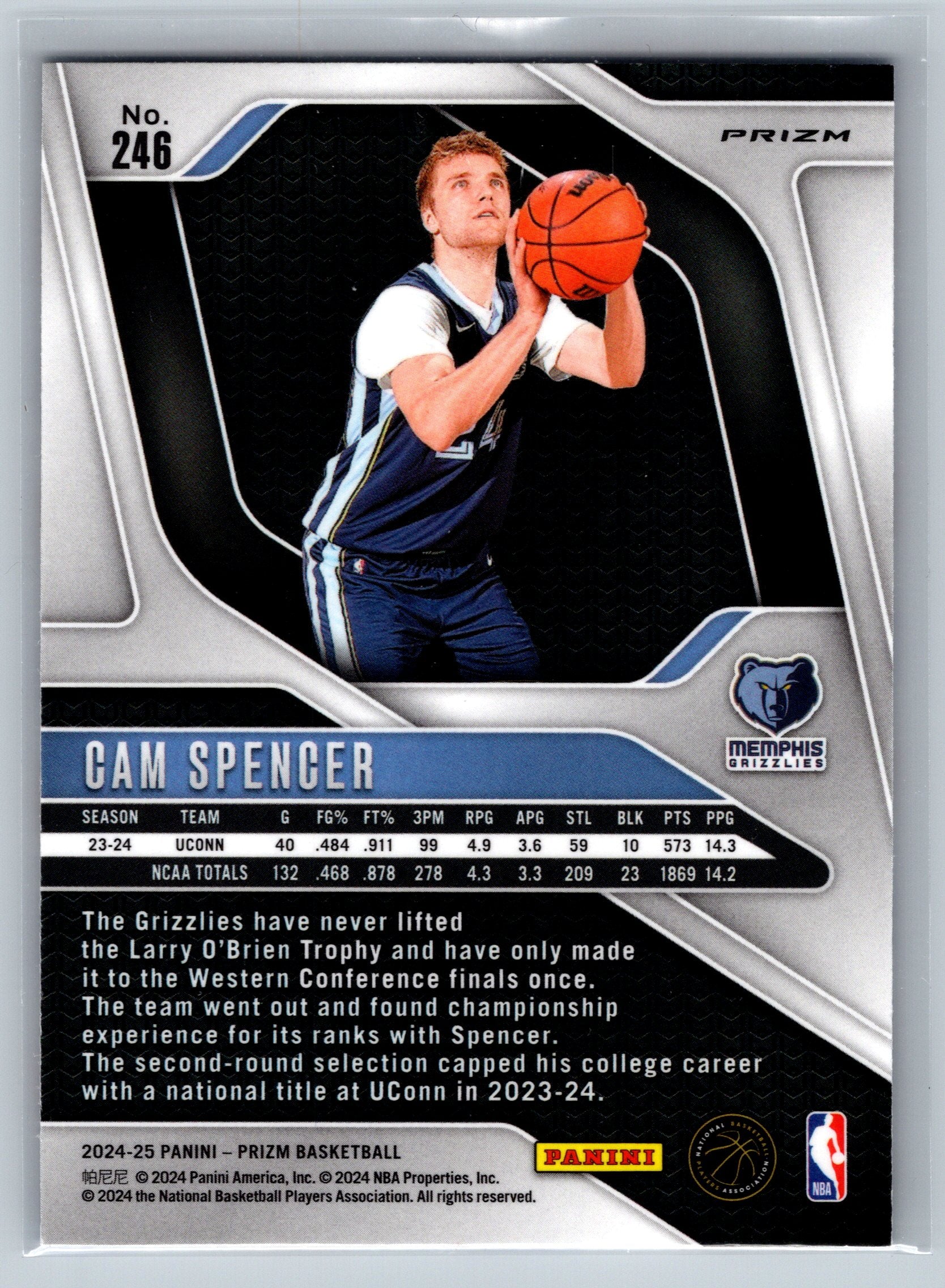 2024 Panini Prizm Cam Spencer Red White Blue Rookie Card #246
