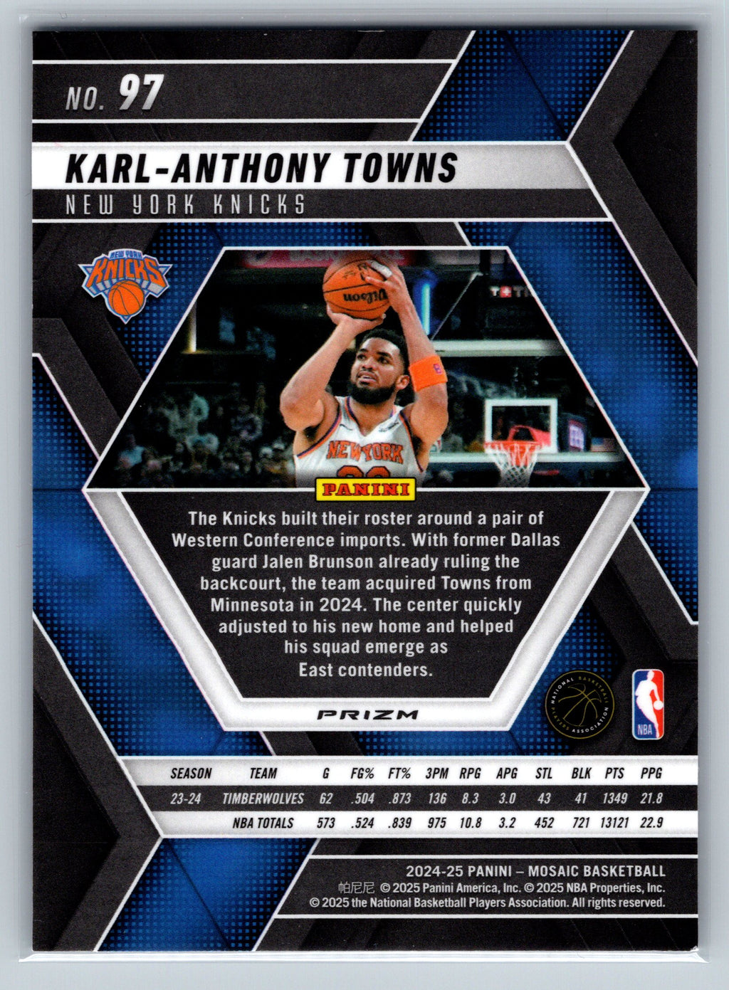 2024 Panini Mosaic Karl Anthony Towns Genesis #97