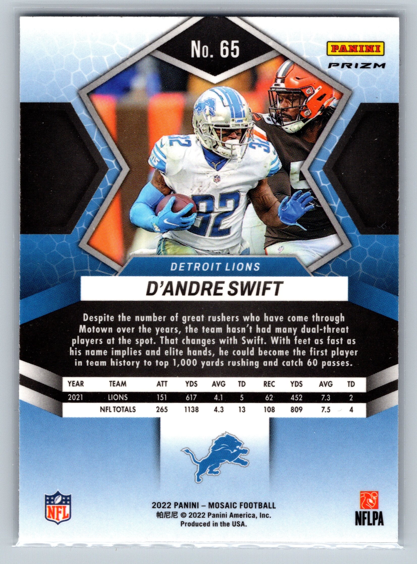 2022 Panini Mosaic D'Andre Swift Genesis #65
