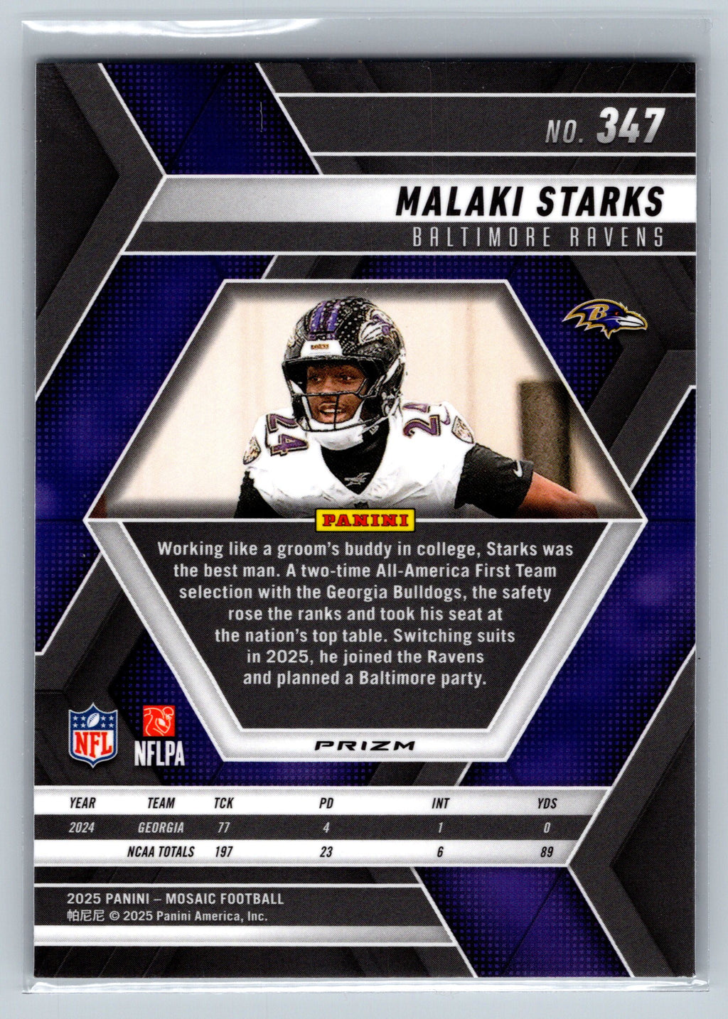 2025 Panini Mosaic Malaki Starks Rookie Genesis #347
