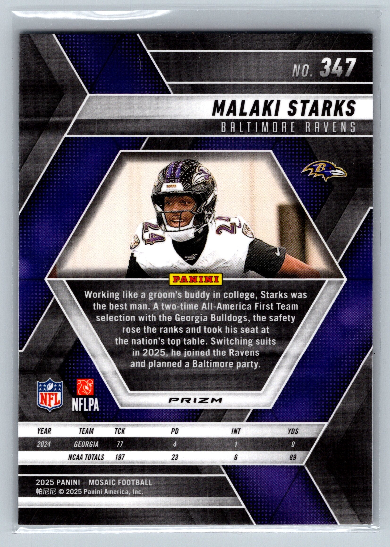 2025 Panini Mosaic Malaki Starks Rookie Genesis #347