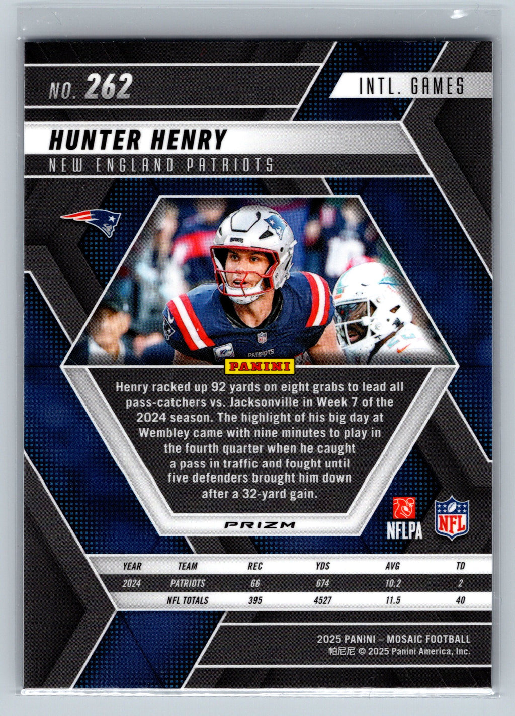 2025 Panini Mosaic Hunter Henry England Games Genesis #262