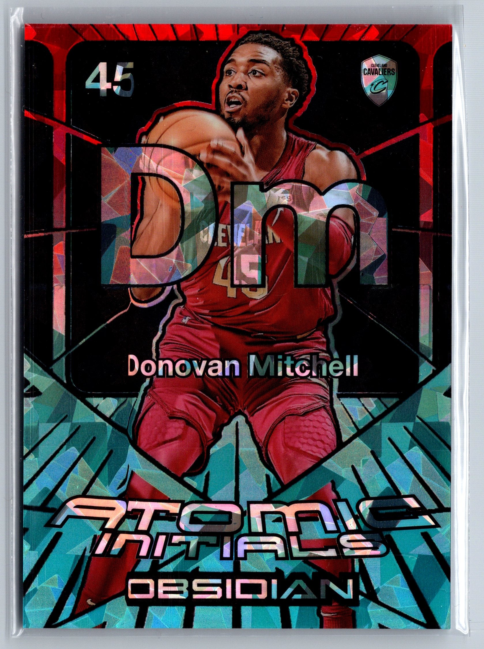 2024 Panini Obsidian Donovan Mitchell Atomic Initials Cracked Ice /30 #18