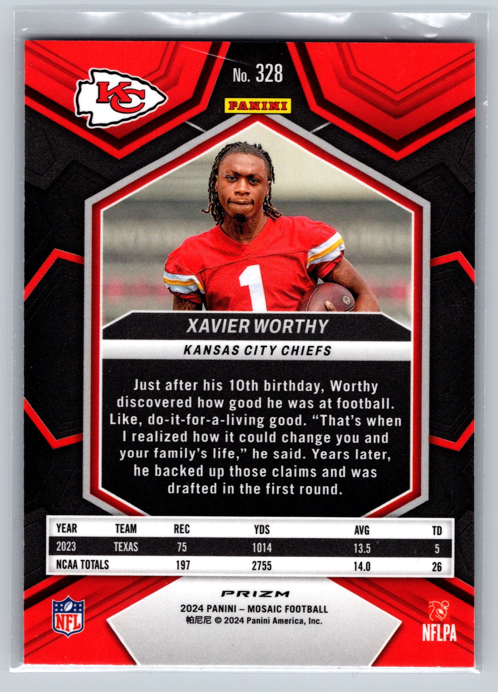 2024 Panini Mosaic Xavier Worthy Genesis Rookie Card #328