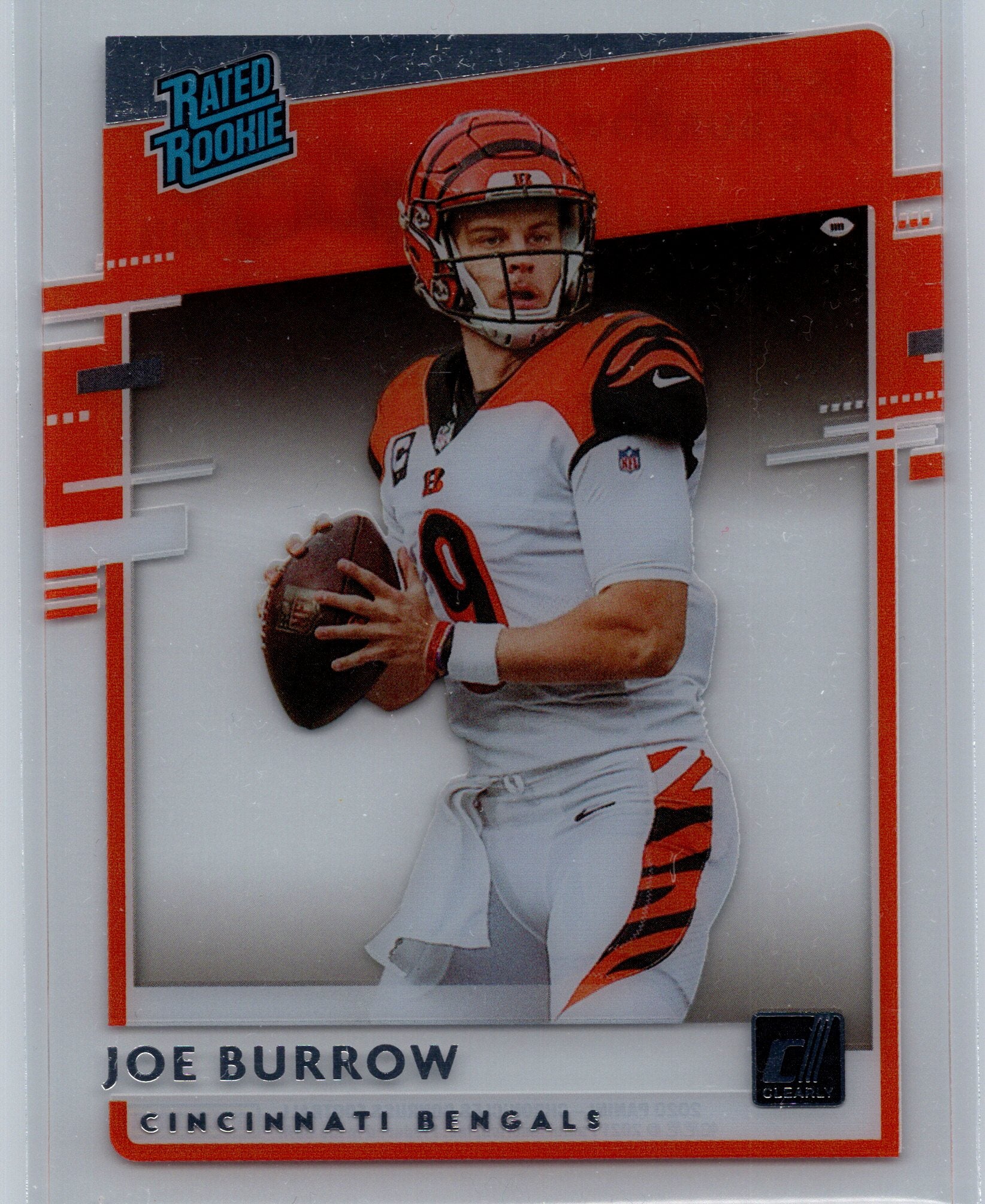 2020 Panini Donruss Clearly Joe Burrow Rated Rookie Card #RR-JB