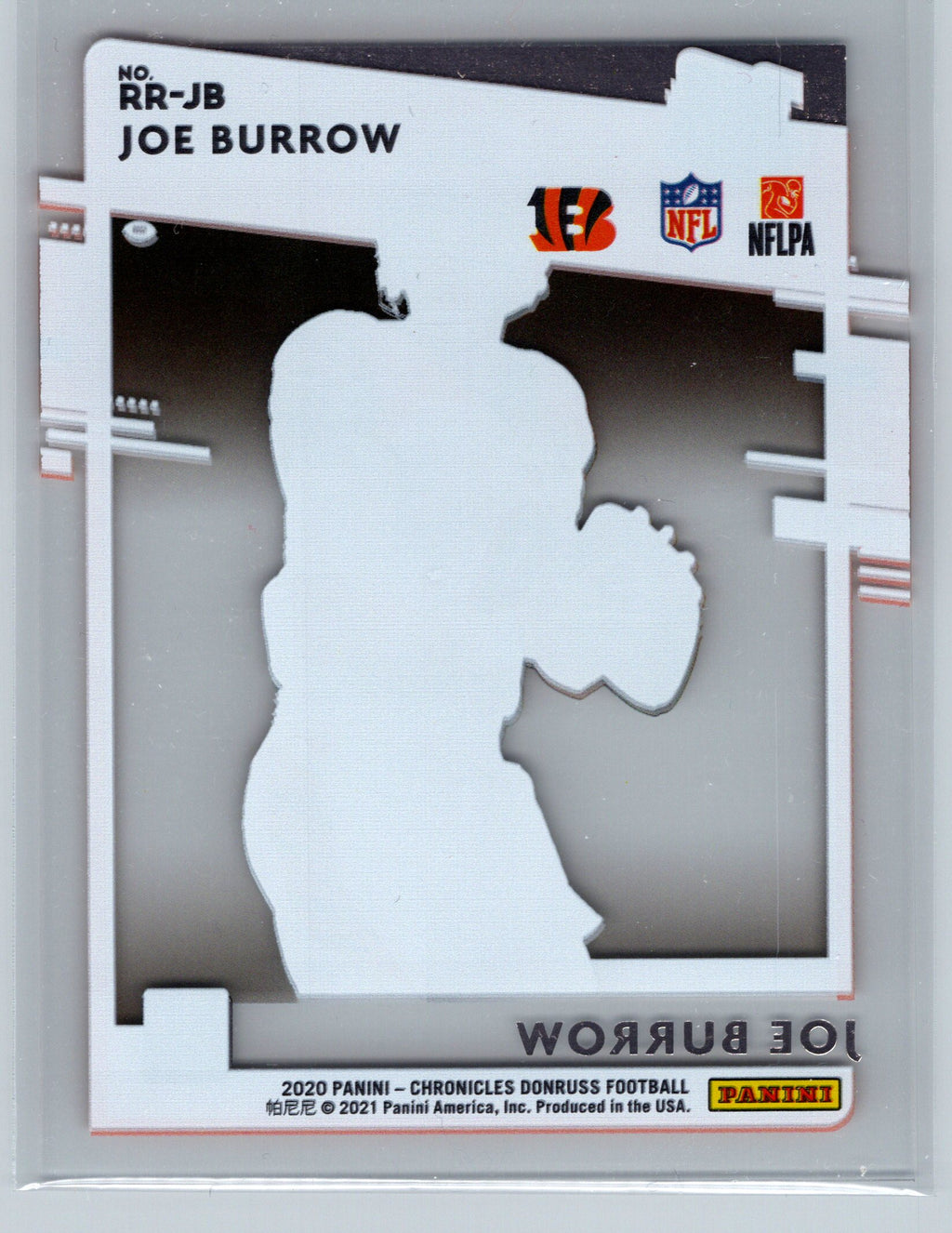 2020 Panini Donruss Clearly Joe Burrow Rated Rookie Card #RR-JB