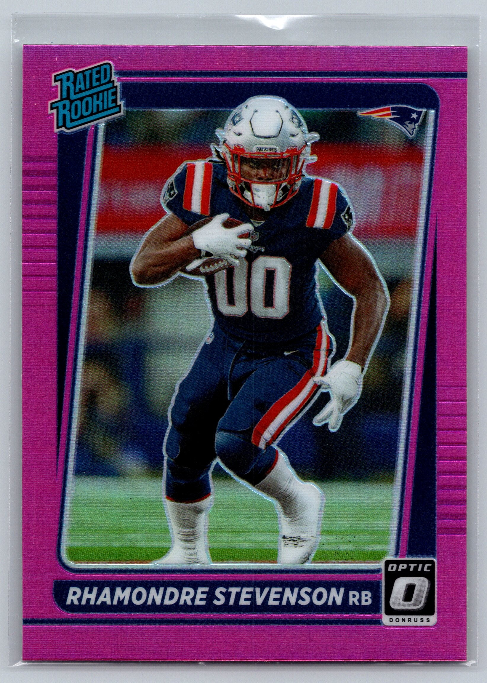 2021 Panini Donruss Rhamondre Stevenson Pink Optic Preview Rated Rookie Card #P-286