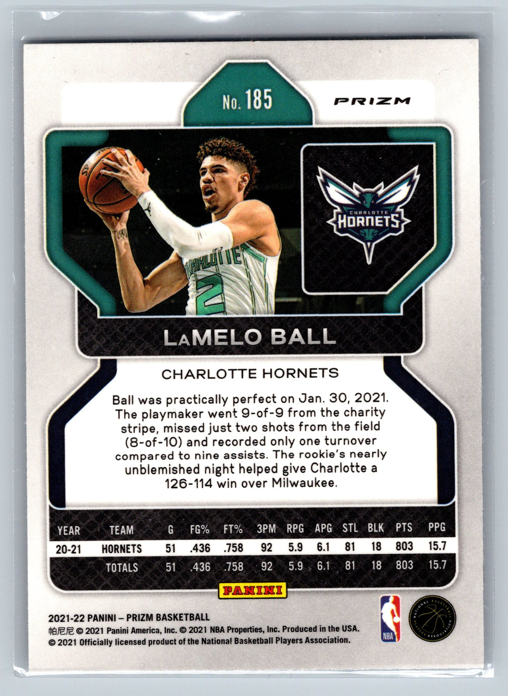 2021 Panini Prizm LaMelo Ball Wave #185