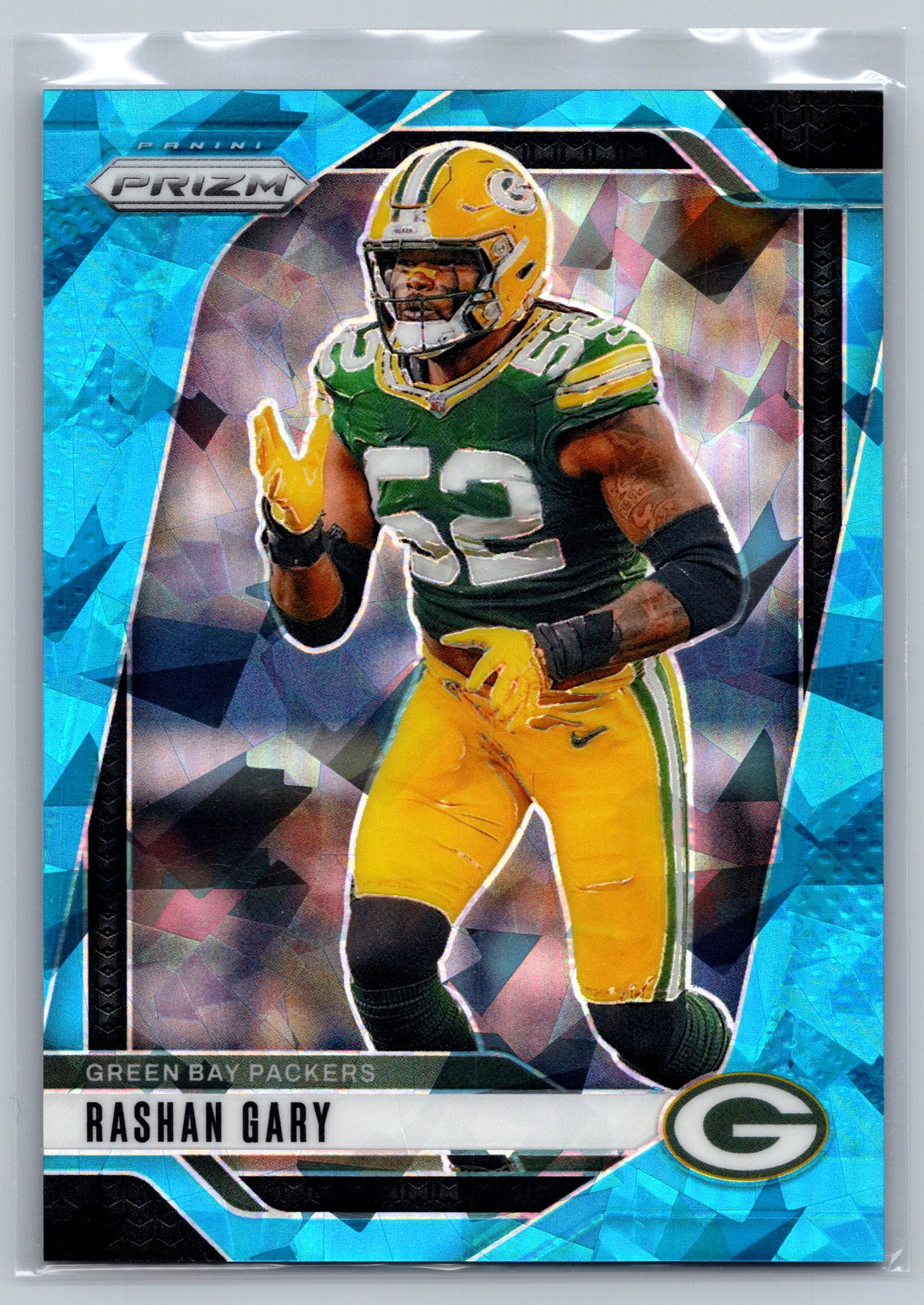 2024 Panini Prizm Rashan Gary Blue Cracked Ice /99 #107