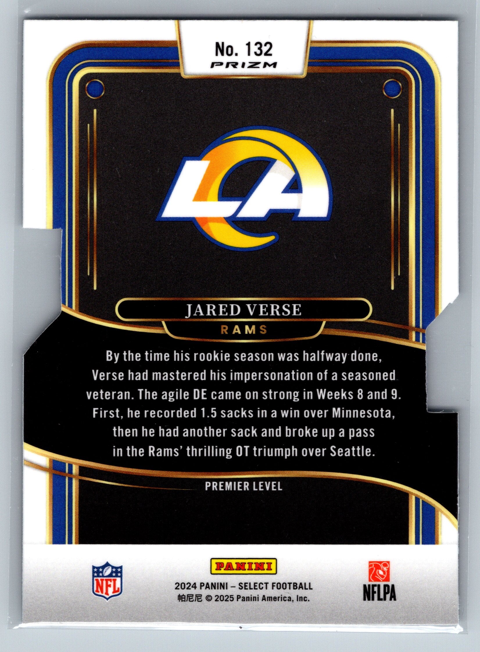 2024 Panini Select Jared Verse Silver Die-Cut Rookie Card #132