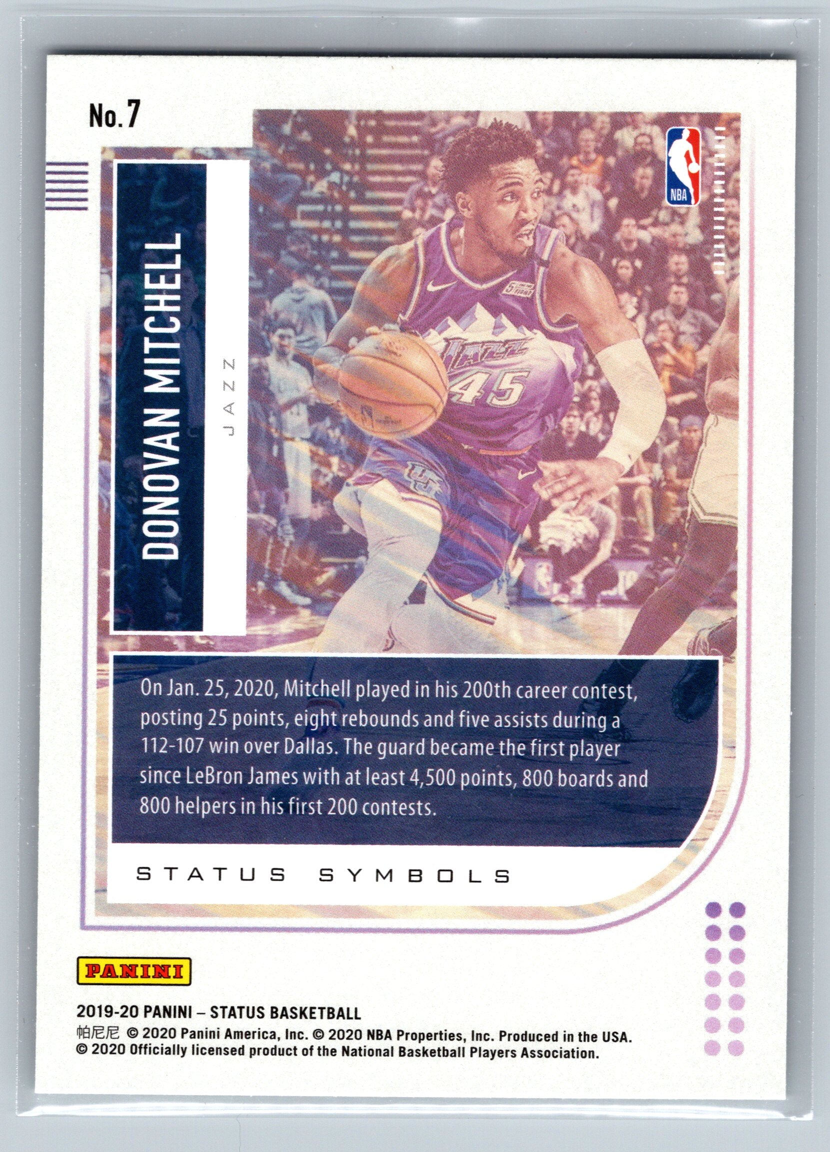 2019 Panini Status Donovan Mitchell #7