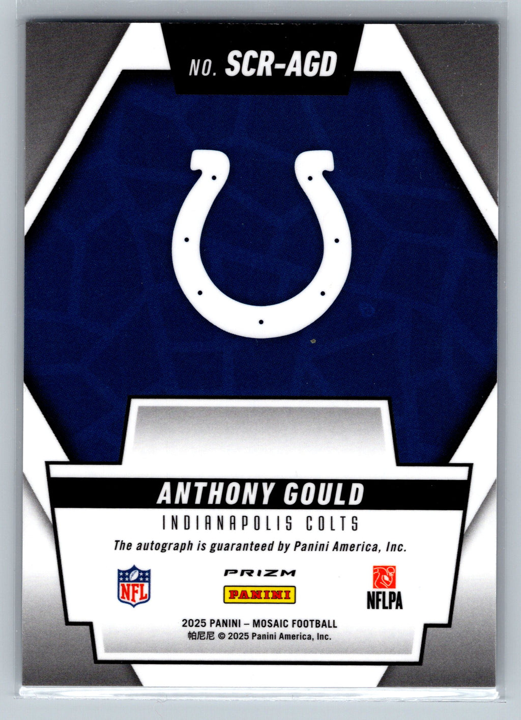2025 Panini Mosaic Anthony Gould Mosaic Scripts Autograph #SGR-AGD