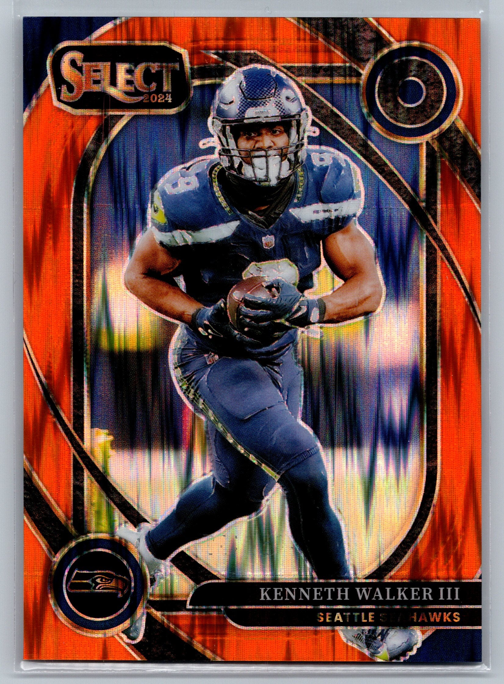 2024 Panini Select Kenneth Walker III Orange Shock Club Level /399 #276