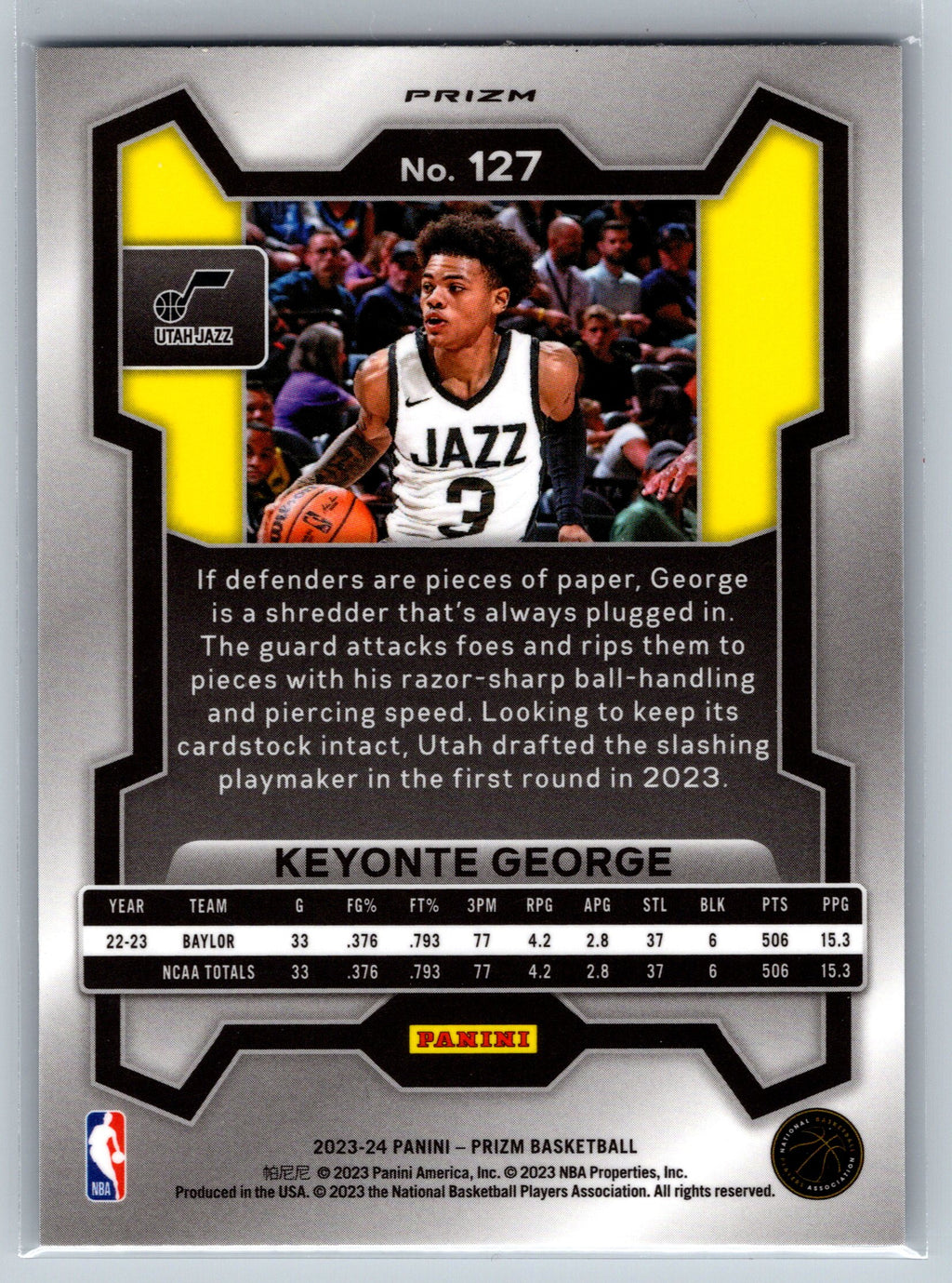 2023 Panini Prizm Keyonte George Ice Rookie #127
