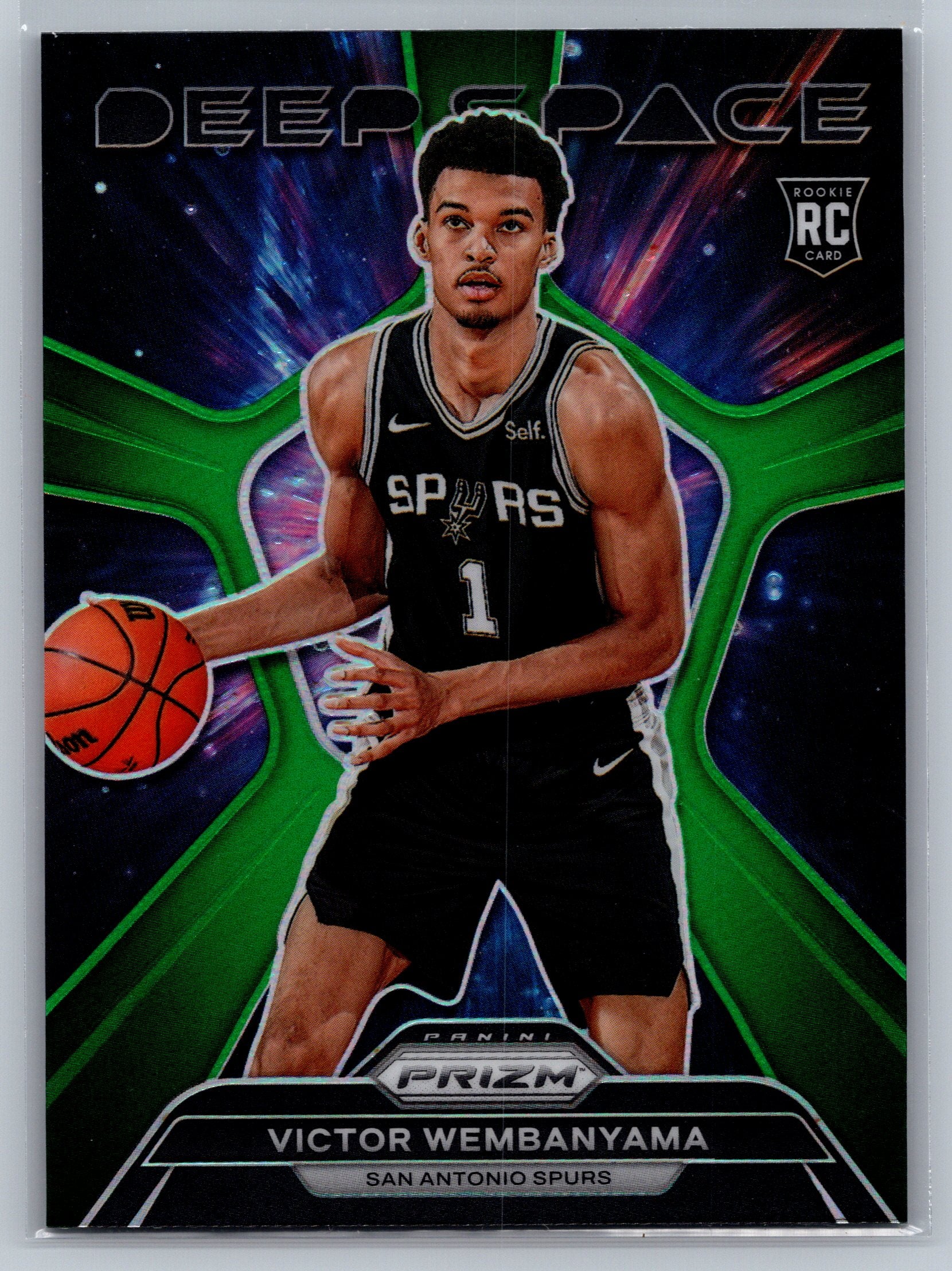 2023 Panini Prizm Victor Wembanyama Green Deep Space Rookie #1