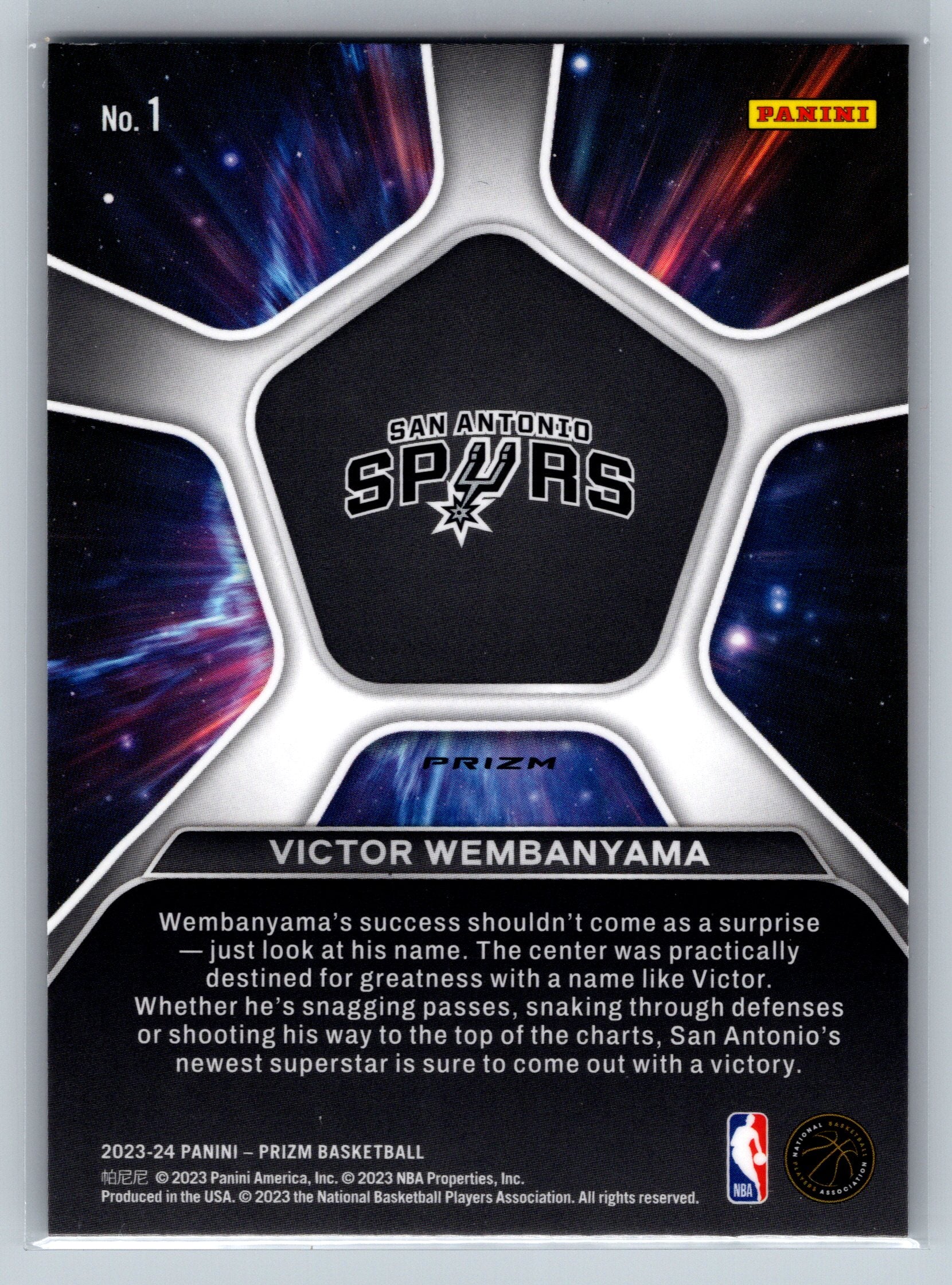 2023 Panini Prizm Victor Wembanyama Green Deep Space Rookie #1