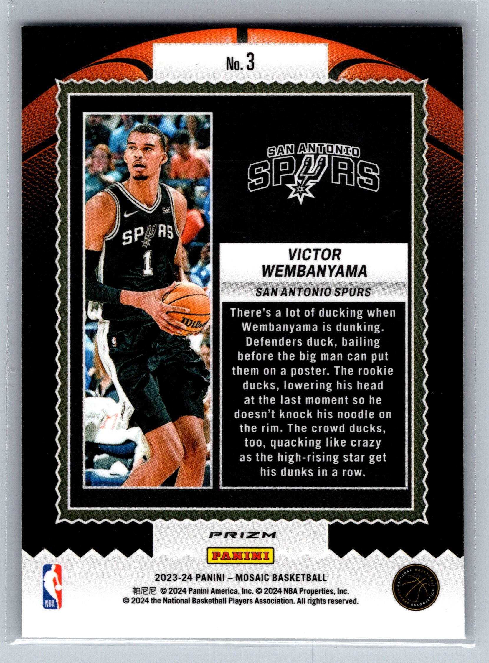 2023 Panini Mosaic Victor Wembanyama Green Jam Masters Rookie #3