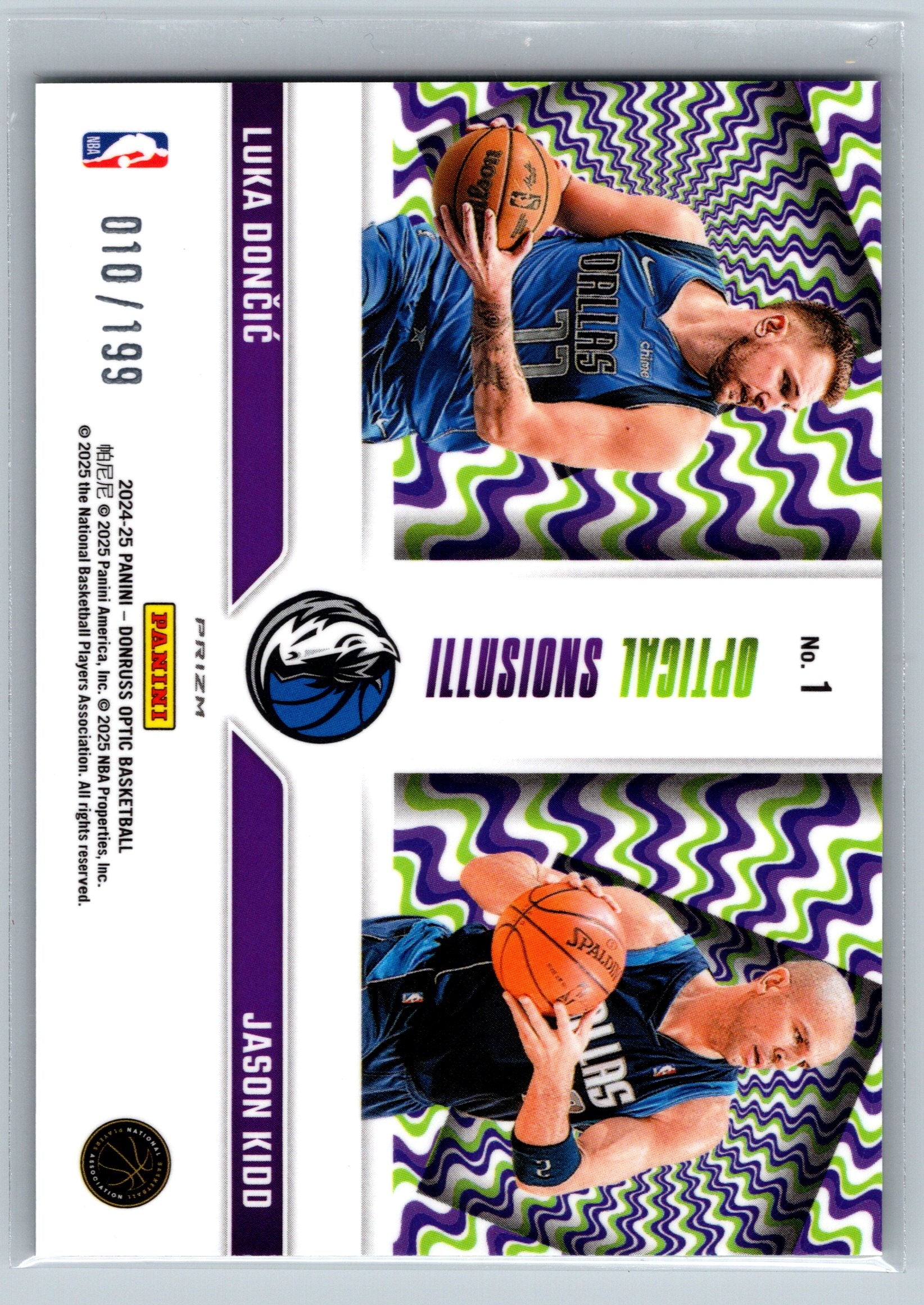 2024 Panini Optic Luka Doncic/Jason Kidd Optical Illusions Lime Green /199 #1