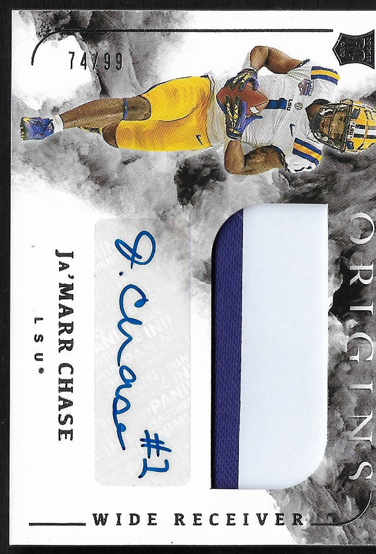 2021 Origins Ja'Marr Chase Rookie Patch Autograph /99