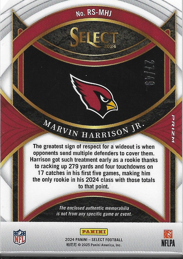 2024 Panini Select Marvin Harrison Jr. Bronze Patch /49 #RS-MHJ